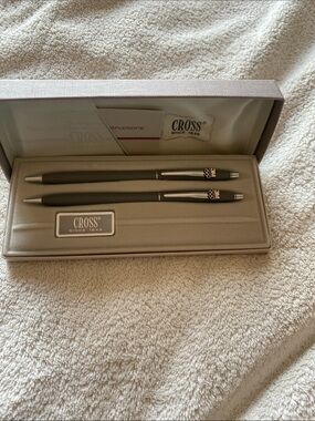 Vintage CROSS Gray Matte Pen & Pencil Gift Set 3M Olympic branding
